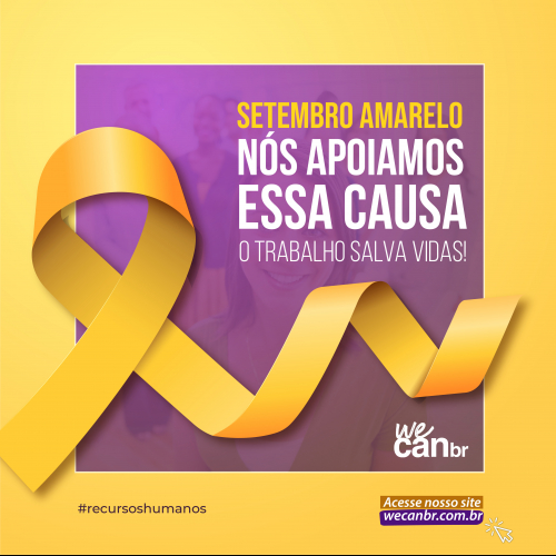 SETEMBRO AMARELO: NÓS APOIAMOS ESSA CAUSA