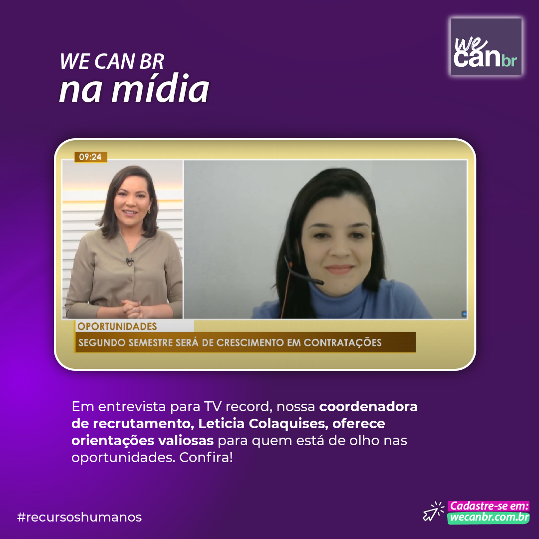FOMOS NA TV RECORD DIVIDIR DICAS PARA QUEM PROCURA EMPREGO