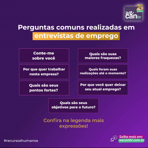 Perguntas comuns realizadas em entrevistas de emprego