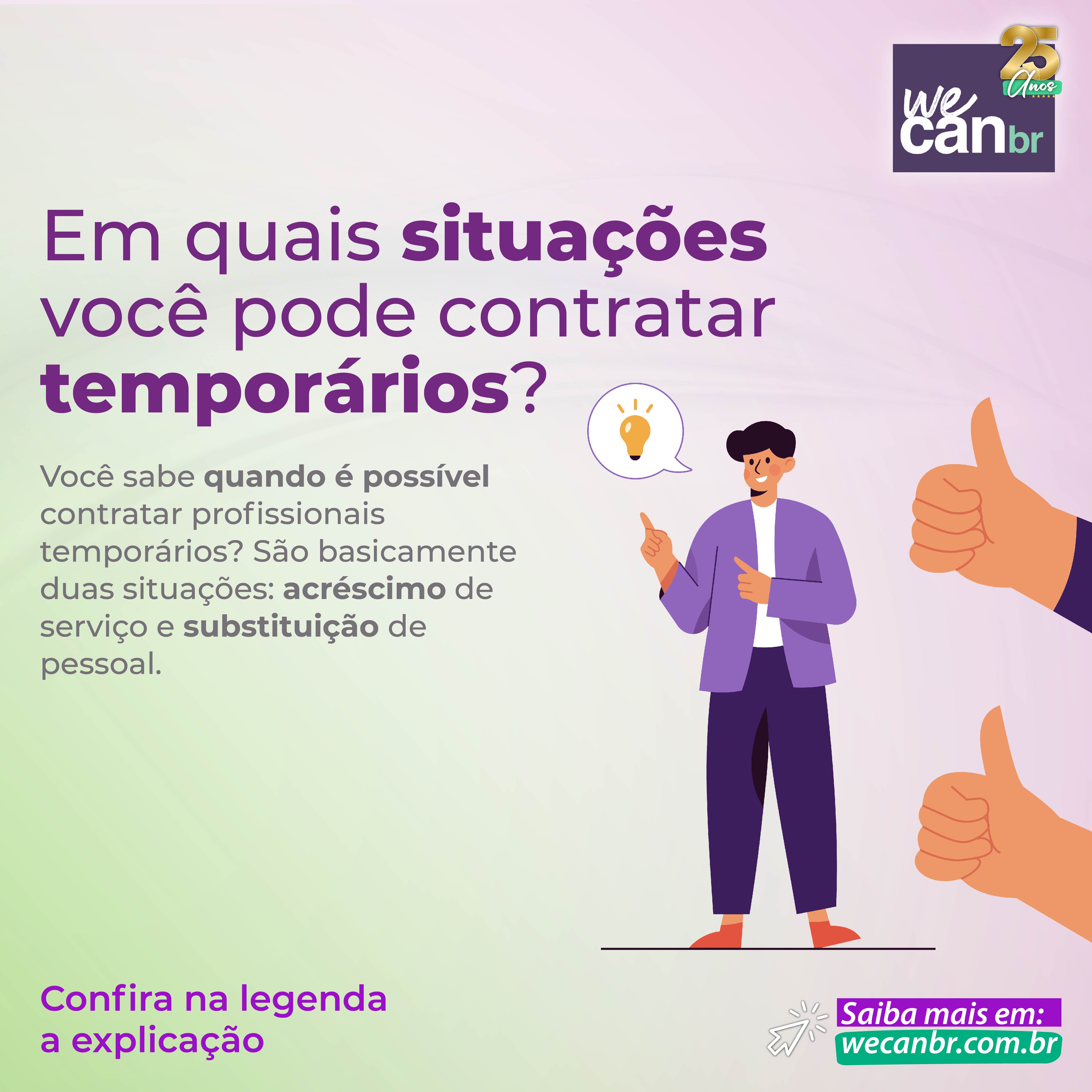 Em quais situações você pode contratar temporários?