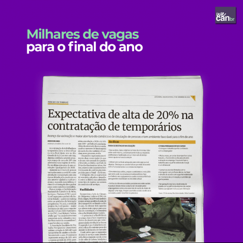 Milhares de vagas para o final do ano
