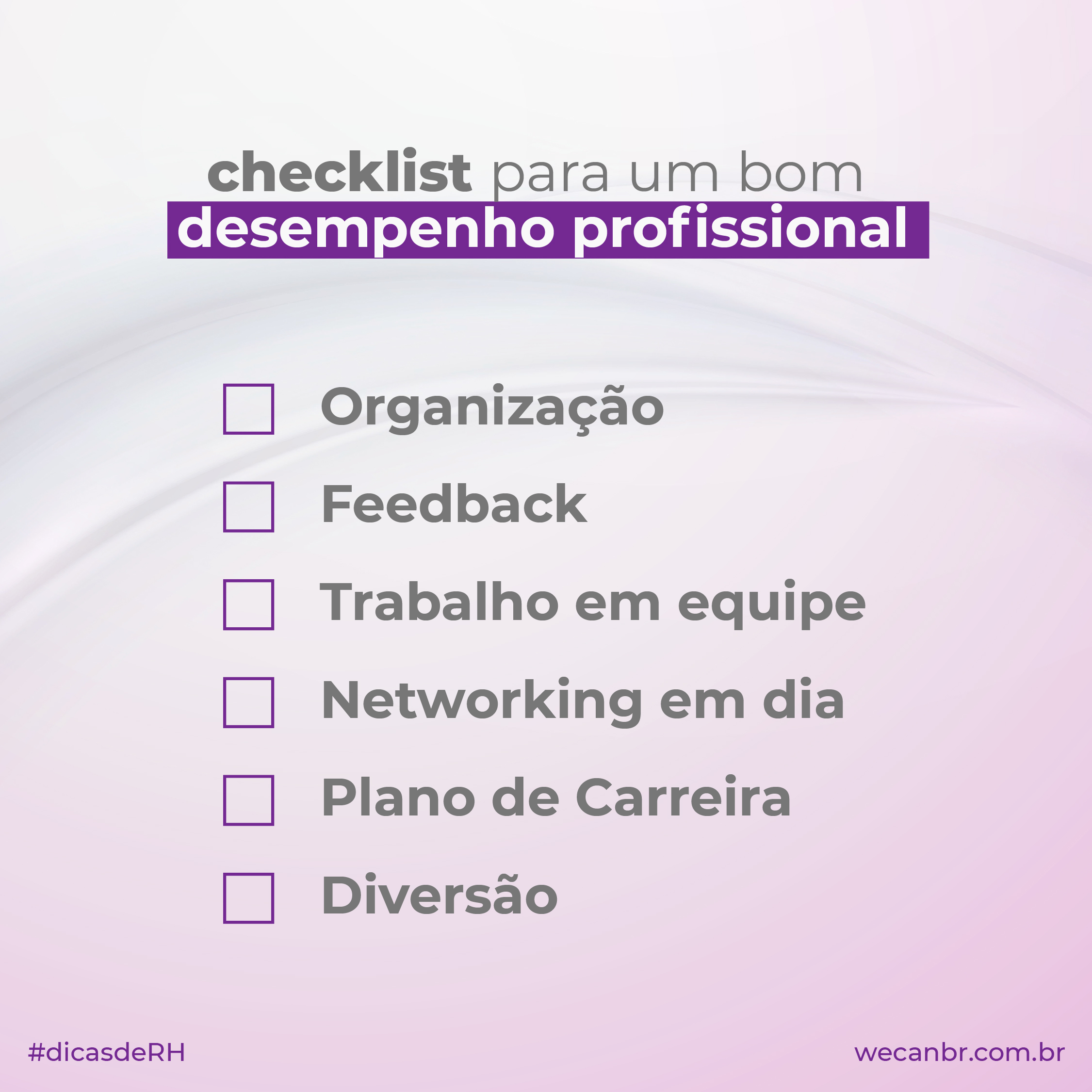 CHECKLIST PARA MELHORAR SEU DESEMPENHO PROFISSIONAL