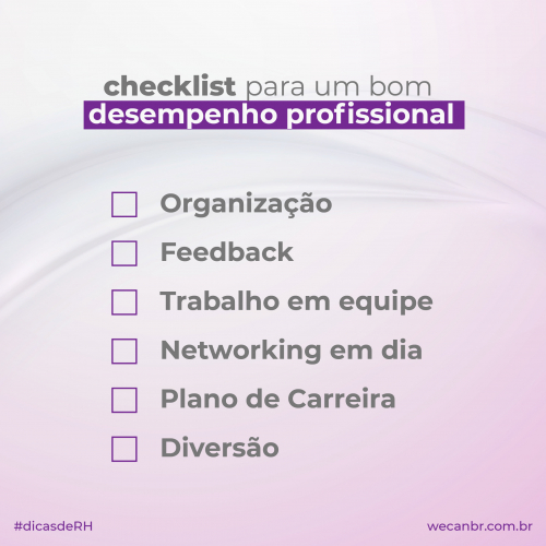 CHECKLIST PARA MELHORAR SEU DESEMPENHO PROFISSIONAL